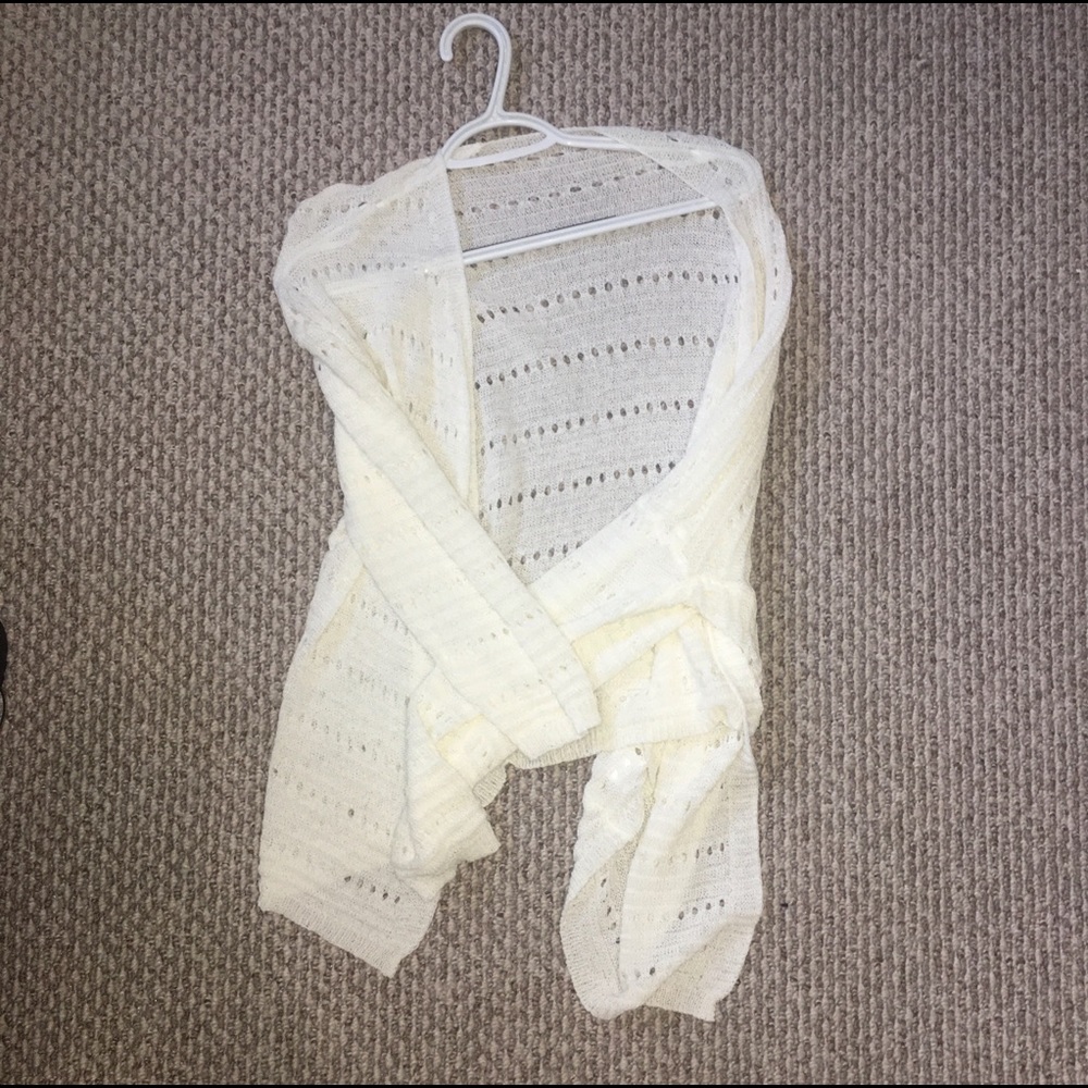 White cardigan